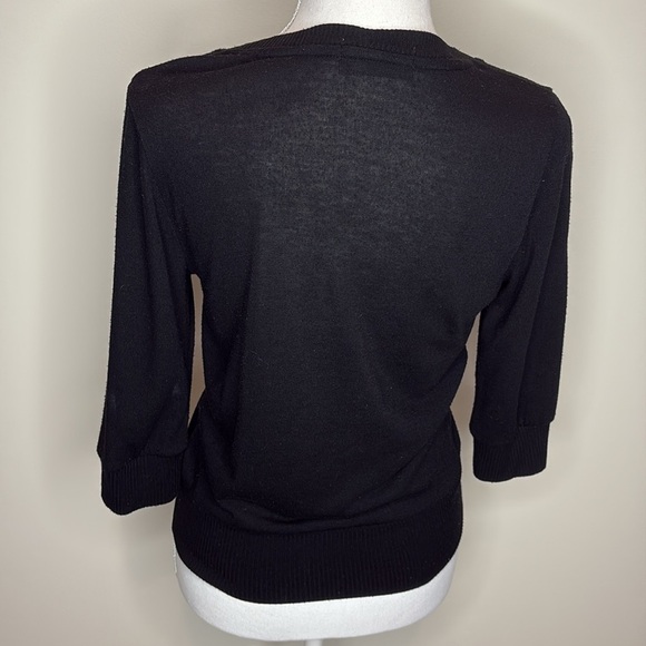 Be Cool Brand Ladies Black 3/4 Length Sleeves Cardigan with Pockets. Small - Picture 3 of 9